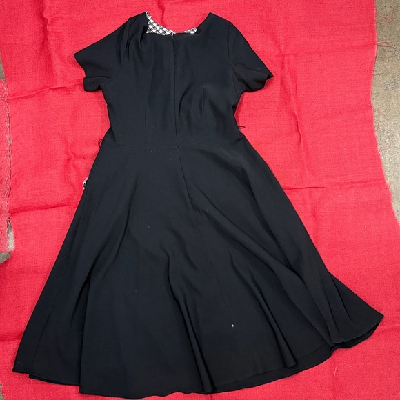 Tatyana Black Dress with Checkered Details - Picture 4 of 4